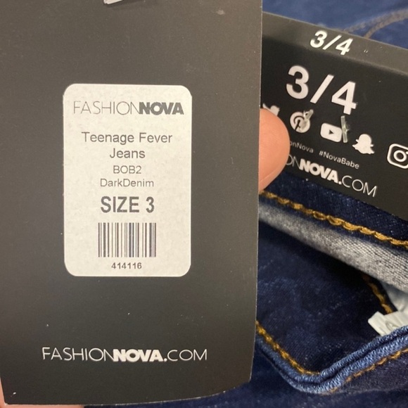 Fashion Nova Teenage Fever Blue Jeans Distressed Ripped Denim Pants Size… - Picture 15 of 15